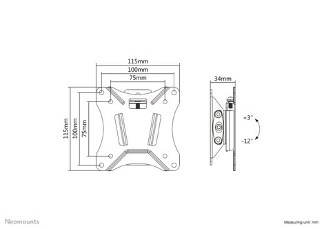 Neomounts NM-W60BLACK TV fali tartó 25,4 cm (10) - 76,2 cm (30) Merev 3. kép