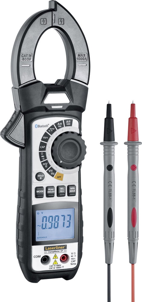 Laserliner ClampMeter XP (BT) Lakatfogó digitális CAT III 1000 V, CAT IV 600 V Kijelző (digitek): 50