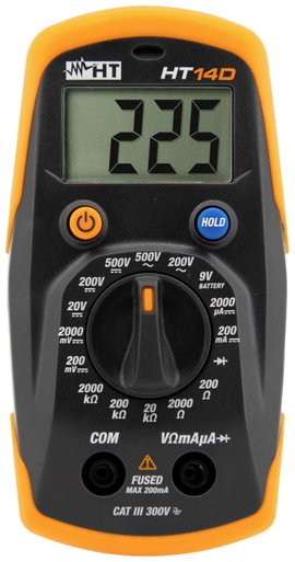 HT Instruments HT14D Kézi multiméter digitális CAT II 600 V, CAT III 300 V Kijelző (digitek): 2000