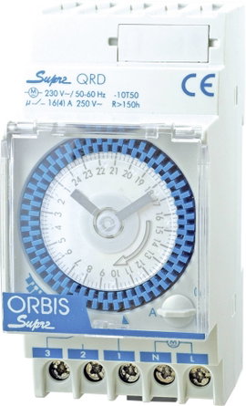 ORBIS Zeitschalttechnik SUPRA QRD 230V Kalapsínes időkapcsoló óra Analóg 230 V/AC