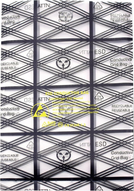 Quadrios ESD tasak (H x Sz) 75 mm x 125 mm Vezetőképes ESD jelölés C 10 db 5. kép