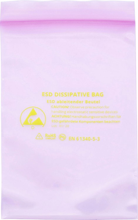 Quadrios ESD tasak (H x Sz) 75 mm x 125 mm Disszipatív ESD jelölés D 10 db 4. kép