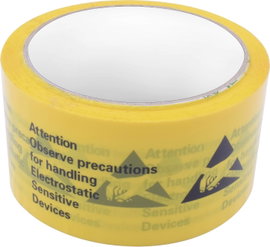 Quadrios ESD ragasztószalag 1 db Sárga, Fekete (H x Sz) 50 m x 48 mm