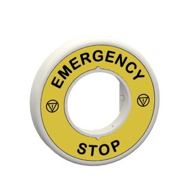 Schneider Electric ZBY9W3B330 Tábla tartó (Ø) 60 mm EMERGENCY STOP Sárga, Szürke 1 db