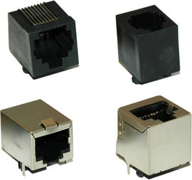 encitech RJJ-88NF-V RJ45 csatlakozó 2101-0110-13 Alj, beépíthető, függőleges Pólusszám 8P8C Fekete 1