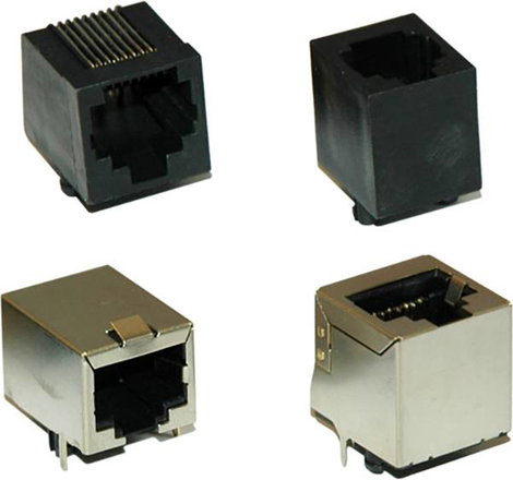 encitech RJJ-88NF-V RJ45 csatlakozó 2101-0110-13 Alj, beépíthető, függőleges Pólusszám 8P8C Fekete 1