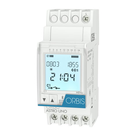 ORBIS Zeitschalttechnik ASTRO UNO Időkapcsoló óra kalapsínhez 230 V/AC 1 váltó 16 A 250 V/AC Csillag 2. kép