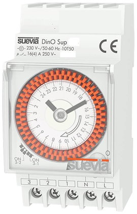 Suevia DinO Sup D Időkapcsoló óra kalapsínhez 230 V/AC 1 váltó 16 A 250 V/AC Napi program