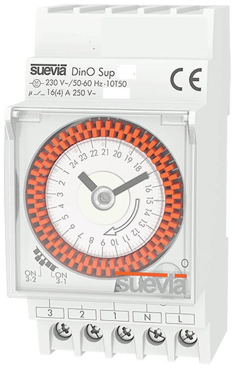 Suevia DinO Sup D Időkapcsoló óra kalapsínhez 230 V/AC 1 váltó 16 A 250 V/AC Napi program
