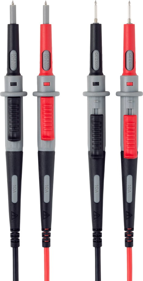 VOLTCRAFT MS-4PS Biztonsági mérővezeték [4 mm-es biztonsági dugó - Vizsgáló hegy] 1.00 m Fekete, Pir 3. kép