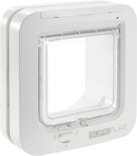 Inteligens háziállat ajtó macskák és kistestű kutyákhoz, fehér, SureFlap Mikrochip Cat door