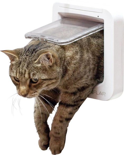 Inteligens háziállat ajtó macskák és kistestű kutyákhoz, fehér, SureFlap Mikrochip Cat door 7. kép