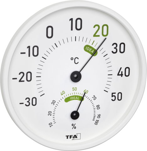TFA Dostmann Hőmérséklet- és légnedvesség mérő Fehér