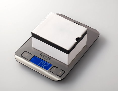 Digitális levélmérleg max. 5 kg, 1 g felbontás, elemes, nemesacél, Voltcraft TS-5000/1-Alu 7. kép