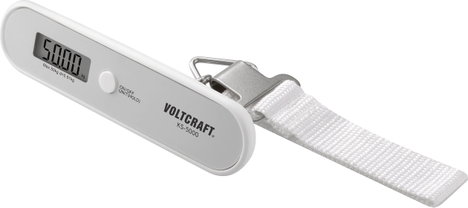 VOLTCRAFT KS-5000 Koffermérleg Mérési tartomány (max.) 50 kg Leolvashatóság 10 g Szürke