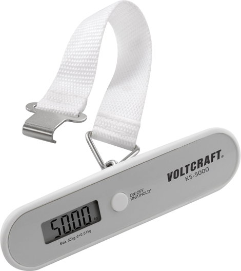 VOLTCRAFT KS-5000 Koffermérleg Mérési tartomány (max.) 50 kg Leolvashatóság 10 g Szürke 2. kép
