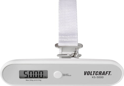 VOLTCRAFT KS-5000 Koffermérleg Mérési tartomány (max.) 50 kg Leolvashatóság 10 g Szürke 6. kép