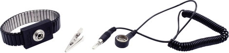Quadrios ESD csuklópánt Fekete Nyomógomb, 10 mm