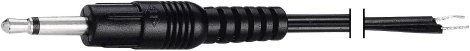 3,5 mm-es monó jack csatlakozókábel nyitott kábelvéggel, 2 pólus, 1,2 m, Voltcraft XL-AC35D