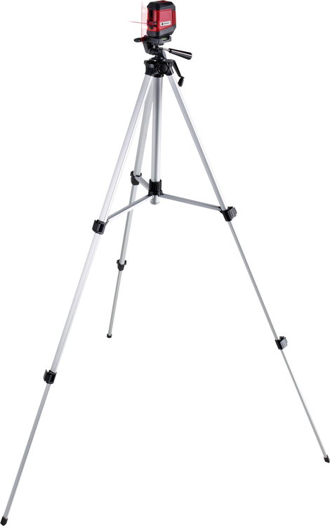 TOOLCRAFT Tripod 1/4 col Munkamagasság=51 - 150 cm Ezüst inox Vízmérték 3. kép
