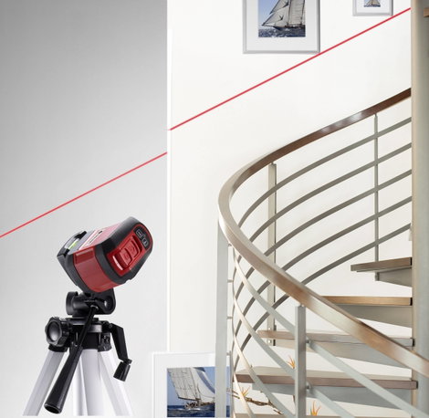 TOOLCRAFT Tripod 1/4 col Munkamagasság=51 - 150 cm Ezüst inox Vízmérték 5. kép