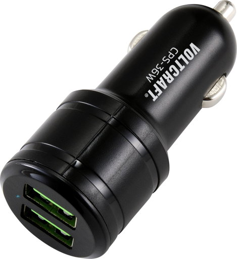 VOLTCRAFT CPS-36W VC-11015375 USB-s töltőkészülék Személygépkocsi Kimeneti áram (max.) 3 A 2 x USB 5. kép