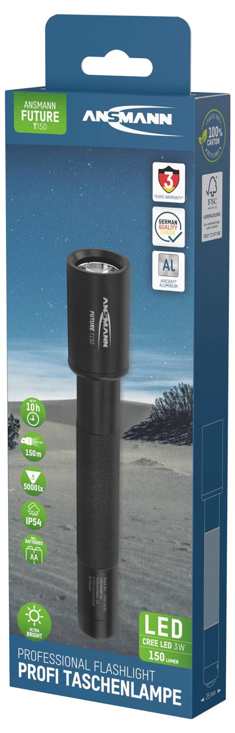 Ansmann T150 LED Kézilámpa Elemekről üzemeltetett 150 lm 10 óra 100 g 7. kép