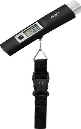 VOLTCRAFT VC-KS50 Koffermérleg Mérési tartomány (max.) 50 kg Leolvashatóság 10 g Fekete, Élénk szürk