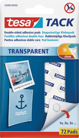 tesa TACK tesa® TACK – kétoldalon ragadó korongok Átlátszó