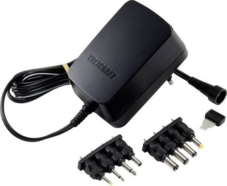 Állítható dugasztápegység 3 / 4,5 / 5 / 6 / 7,5 / 9 / 12 V/DC, 2,25 A 27 W, Voltcraft USPS-2250N