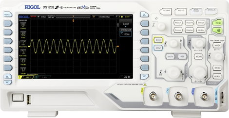 Digitális oszcilloszkóp 200 MHz 2 csatornás 1 GSa/mp 24000 kpts 8 bit, Rigol DS1202Z-E
