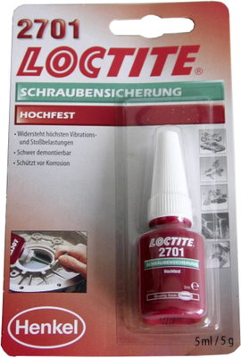 Csavarrögzítő, menetragasztó, nagy szilárdságú 5ml LOCTITE® 2701 195911