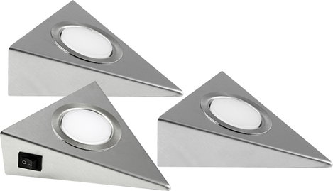 Heitronic GENUA LED-es polc alá szerelhető lámpa 3 részes készlet LED Fixen beépített LED-es 6 W Mel