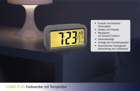TFA Dostmann 60.2553.02 Rádiójel vezérlésű Ébresztőóra Ezüst, Fehér Riasztási idők 1 5. kép