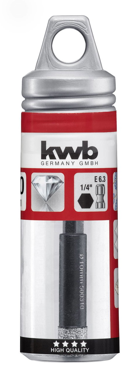 kwb HM Fliesenbohrer 6-Kant10 mm 500310 Csempefúró 1/4 (6,3 mm), Hatlap szár 1 db 3. kép