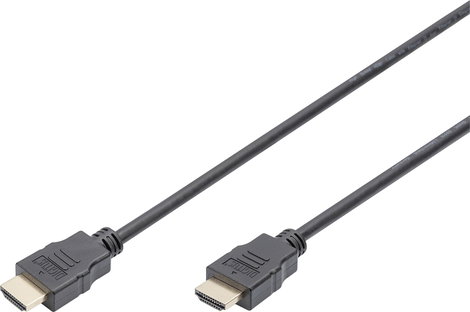 HDMI TV, monitor csatlakozókábel, 1x HDMI dugó - 1x HDMI dugó, 5 m, fekete, Digitus AK-330114-050-S