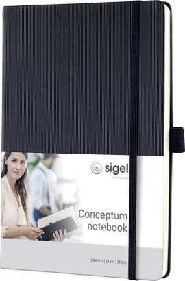 Sigel CONCEPTUM® CO120 Jegyzettömb üres Fekete Lapok száma: 97 DIN A5
