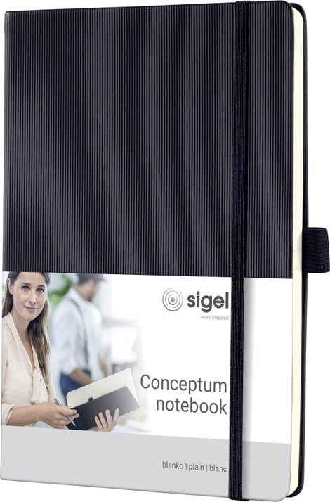 Sigel CONCEPTUM® CO120 Jegyzettömb üres Fekete Lapok száma: 97 DIN A5