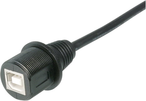 USB dugaszolható összekötő 2.0 IP67 alj, beépíthető A-KAB-USBB-FS-1M USB B alj 1 méter vezetékkel As