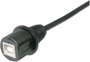 USB dugaszolható összekötő 2.0 IP67 alj, beépíthető A-KAB-USBB-FS-1M USB B alj 1 méter vezetékkel As bélyegkép