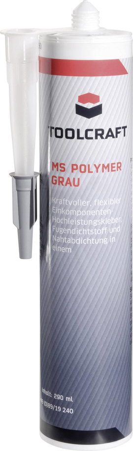 Ragasztó- és tömítőmassza, MS Polymer, 290 ml, szürke, TOOLCRAFT MSP.K290G