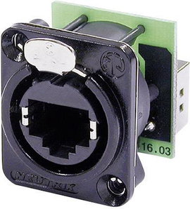 Neutrik RJ45 adatátviteli csatlakozó EtherCon®, fekete, NE 8 FDP-B