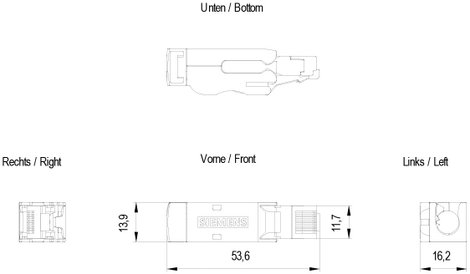 Siemens 6GK1901-1BB12-2AB0 RJ45 dugaszoló 6GK19011BB122AB0 Pólusszám 8 1 db 3. kép