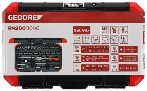 Dugókulcs készlet 1/4, 46 részes, Gedore RED 3300052 R49003046 5. kép