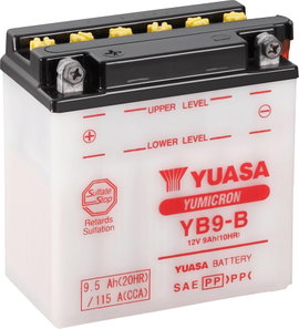 Motorkerékpár elem Yuasa YB9-B 12 V 9 Ah A következő modellekhez Motorkerékpárok, Motoros rollerek, 