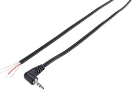 TRU COMPONENTS 93038c443 Jack csatlakozó, 3,5 mm Jack dugó, 3,5 mm-es - Kábel, nyitott végekkel Szte