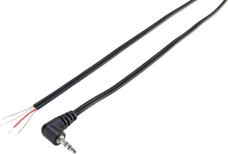TRU COMPONENTS 93038c443 Jack csatlakozó, 3,5 mm Jack dugó, 3,5 mm-es - Kábel, nyitott végekkel Szte