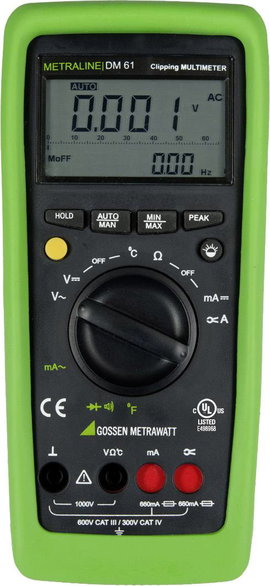 Gossen Metrawatt METRALINE DM 61 Kézi multiméter digitális CAT III 600 V, CAT IV 300 V Kijelző (digi
