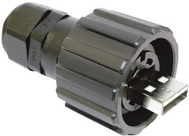 USB 2.0 dugasz készlet IP67 Dugó, egyenes 17-200121 Bajonettzár Conec Tartalom: 1 db