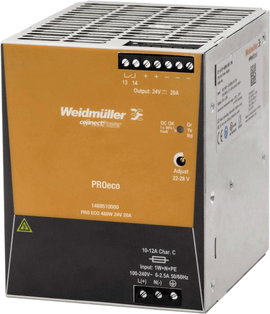 Weidmüller PRO ECO 480W 24V 20A Kalapsínes tápegység 24 V/DC 20 A 480 W Kimenetek száma:1 x Tartalom